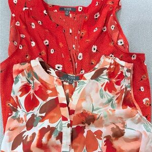 NYDJ Red & Floral Blouses